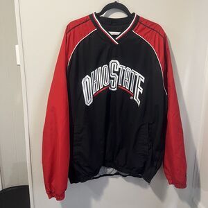 Vintage Ohio State Buckeyes 58 Sports Pullover Windbreaker Jacket Mens XL/EX